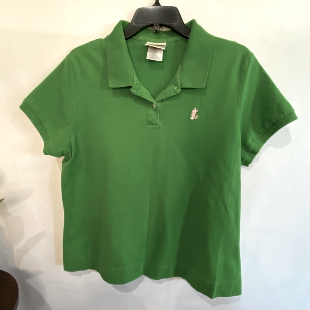Vintage‎ Walt Disney Polo Collared Embroidered Pink Mickey Mouse Y2K Polo Style